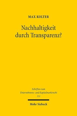 Nachhaltigkeit durch Transparenz?