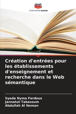 Création d'entrées pour les établissements d'enseignement et recherche dans le Web sémantique