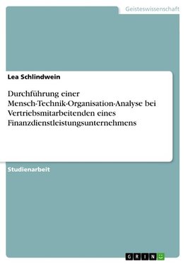 Durchführung einer Mensch-Technik-Organisation-Analyse bei Vertriebsmitarbeitenden eines Finanzdienstleistungsunternehmens