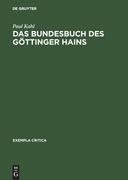 Das Bundesbuch des Göttinger Hains