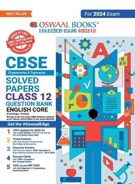 Oswaal CBSE Class 12 English Core Question Bank 2023-24 Book