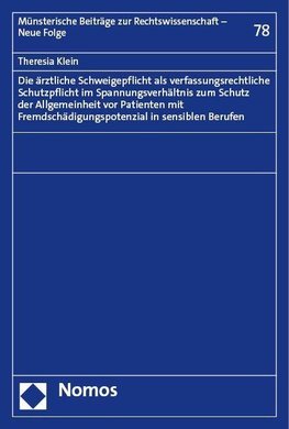 Die ärztliche Schweigepflicht als verfassungsrechtliche Schutzpflicht im Spannungsverhältnis zum Schutz der Allgemeinheit vor Patienten mit Fremdschädigungspotenzial in sensiblen Berufen