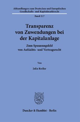 Transparenz von Zuwendungen bei der Kapitalanlage.