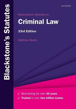 Blackstone's Statutes on Criminal Law