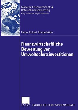 Finanzwirtschaftliche Bewertung von Umweltschutzinvestitionen