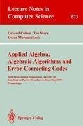 Applied Algebra, Algebraic Algorithms and Error-Correcting Codes