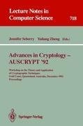 Advances in Cryptology - AUSCRYPT '92