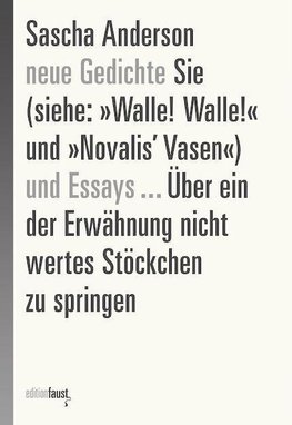 Neue Gedichte Sie (siehe: »Walle! Walle!« und »Novalis' Vasen«) und Essays ... Über ein der Erwähnung nicht wertes Stöckchen zu springen