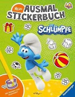 Ravensburger Mein Ausmalstickerbuch Die Schlümpfe - Großes Buch mit über 250 Stickern, viele Sticker zum Ausmalen