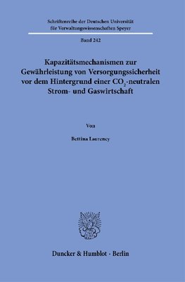 Kapazitätsmechanismen zur Gewährleistung von Versorgungssicherheit vor dem Hintergrund einer CO2-neutralen Strom- und Gaswirtschaft.