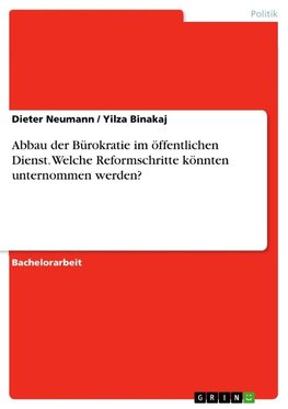 Abbau der Bürokratie im öffentlichen Dienst. Welche Reformschritte könnten unternommen werden?