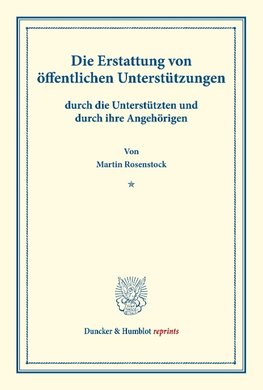 Die Erstattung von öffentlichen Unterstützungen