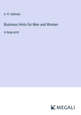 Business Hints for Men and Women