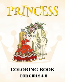 Princess Coloring Book for Girls 4-8