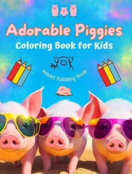 Adorable Piggies - Coloring Book for Kids - Creative Scenes of Funny Little Pigs - Perfect Gift for Children