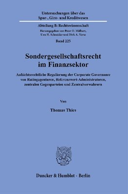 Sondergesellschaftsrecht im Finanzsektor.