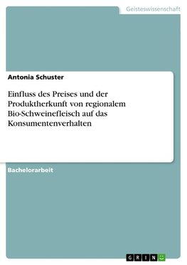 Einfluss des Preises und der Produktherkunft von regionalem Bio-Schweinefleisch auf das Konsumentenverhalten