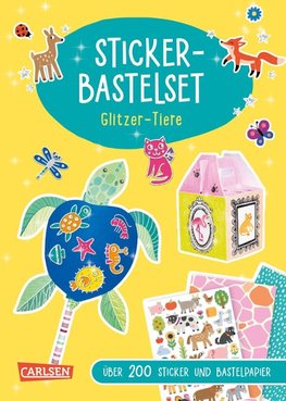 Bastelspaß für Kinder: Sticker-Bastelset: Glitzer-Tiere