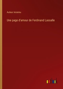 Une page d'amour de Ferdinand Lassalle