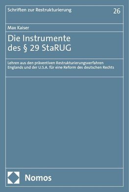 Die Instrumente des § 29 StaRUG