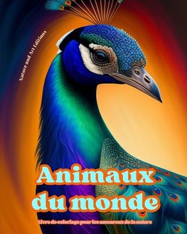 Animaux du monde - Livre de coloriage pour les amoureux de la nature - Scènes créatives et relaxantes du monde animal