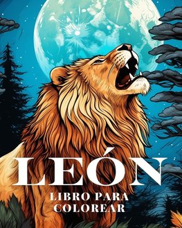 León Libro para Colorear para Familias de Gatos