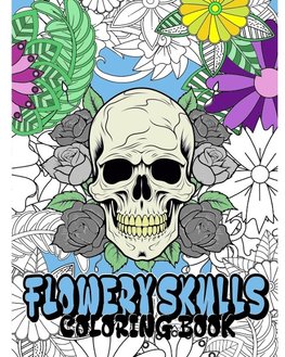 Flowery Skulls Coloring Book