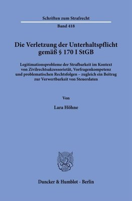 Die Verletzung der Unterhaltspflicht gemäß § 170 I StGB.