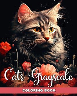 Cats Grayscale Coloring Book