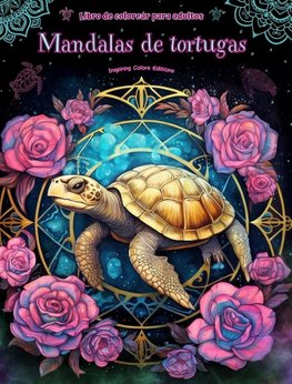 Mandalas de tortugas | Libro de colorear para adultos | Diseños antiestrés para fomentar la creatividad