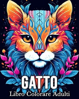 Gatto Libro Colorare Adulti