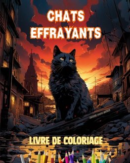 Chats effrayants | Livre de coloriage | Scènes fascinantes et créatives de chats terrifiants