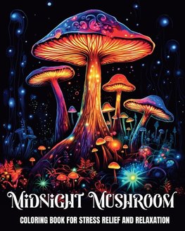 Midnight Mushroom Coloring Book for Stress Relief and Relaxation