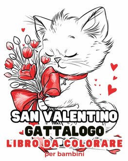 San Valentino - Gattalogo - Libro da colorare per bambini