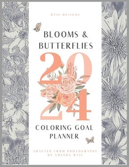 Blooms and Butterflies Fine Line Coloring Book Goal Planner