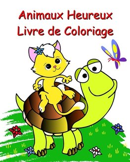 Animaux Heureux Livre de Coloriage