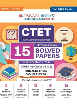 Oswaal CTET (Central Teachers Eligibility Test) Paper-II | Classes 6 - 8 | 15 Year's Solved Papers | Social Science and Studies | Yearwise | 2013 - 2024 | For 2024 Exam