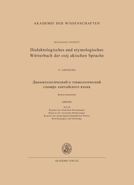 Dialektologisches und etymologisches Wörterbuch der ostjakischen Sprache 15. Lieferung (Abschluß)