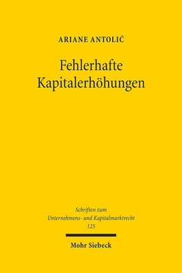 Fehlerhafte Kapitalerhöhungen