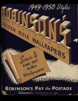 Robinson's Golden Rule Wallpapers Sample Book - 1949-1950 Styles