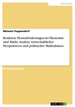 Konkrete Herausforderungen in Ökonomie und Markt. Analyse wirtschaftlicher Perspektiven und politischer Maßnahmen