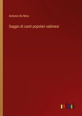 Saggio di canti popolari sabinesi