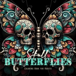 Skull Butterflies Coloring Book for Adults