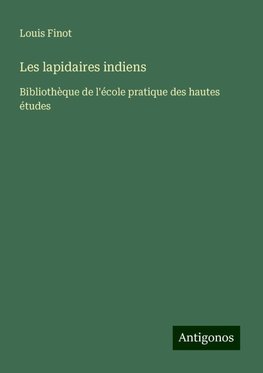 Les lapidaires indiens