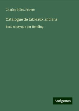 Catalogue de tableaux anciens