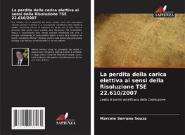 La perdita della carica elettiva ai sensi della Risoluzione TSE 22.610/2007