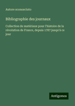 Bibliographie des journaux