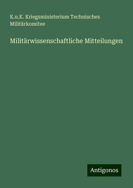 Militärwissenschaftliche Mitteilungen