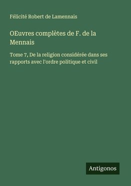 OEuvres complètes de F. de la Mennais