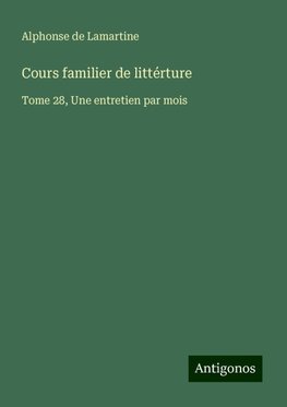 Cours familier de littérture